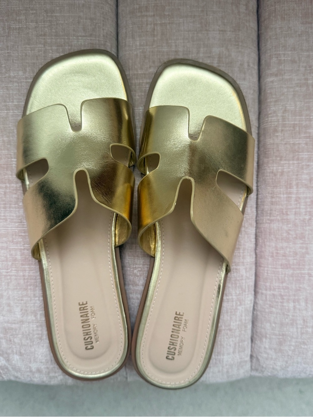 Gold slip on Sandals